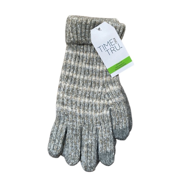 Time And Tru Strip Knit Gloves - Picture 5 of 5